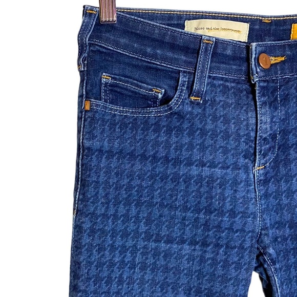 Pilcro and the Letterpress Anthro Houndstooth Print Serif Skinny Ankle Jeans 28 - Picture 6 of 15